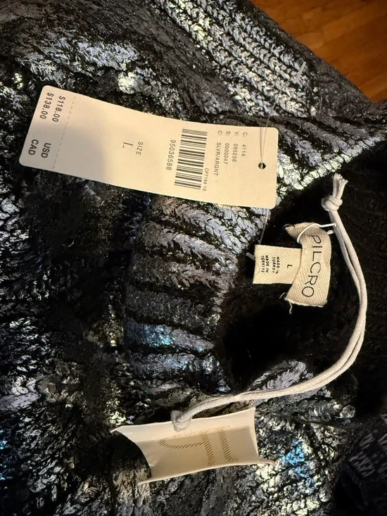 Anthropologie Pilcro Cabled Foil Muscle Tank Sweater NWT Large - Picture 9 of 10